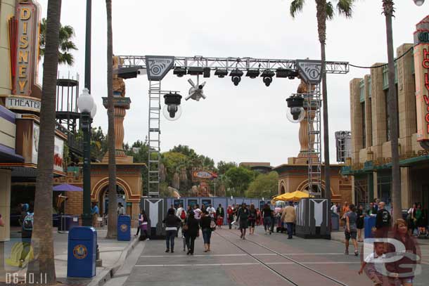 06.10.11 - The walls have been removed and they have extended the rails to the main work area near the Carthay
