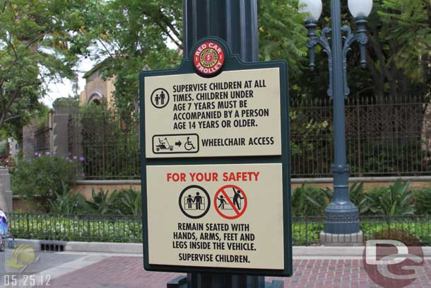 05.25.12 - A safety sign by the Tower of Terror stop.