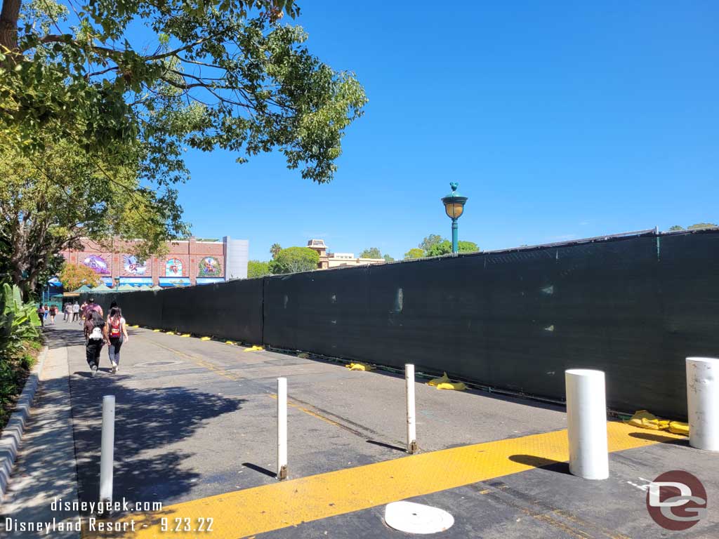 9.23.22 - The scrim has been restored to the fence so no ground level views this week, also no Monorail due to it being closed because of heat most of my visit.