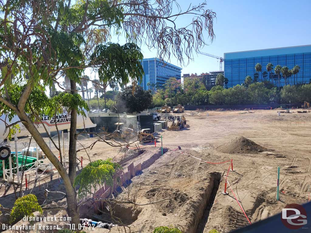 10.07.22 - A check of the project from the Disneyland Monorail.  Utility work is underway and grading looks to be almost complete.